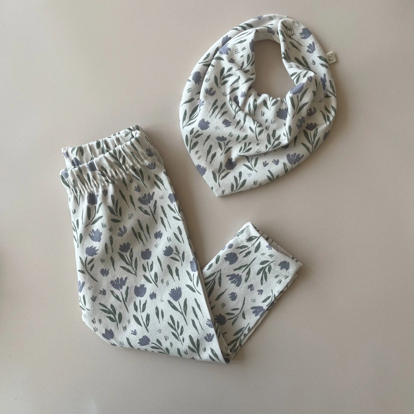 Leggings en coton imprimé fleuri Maison Piou Piou