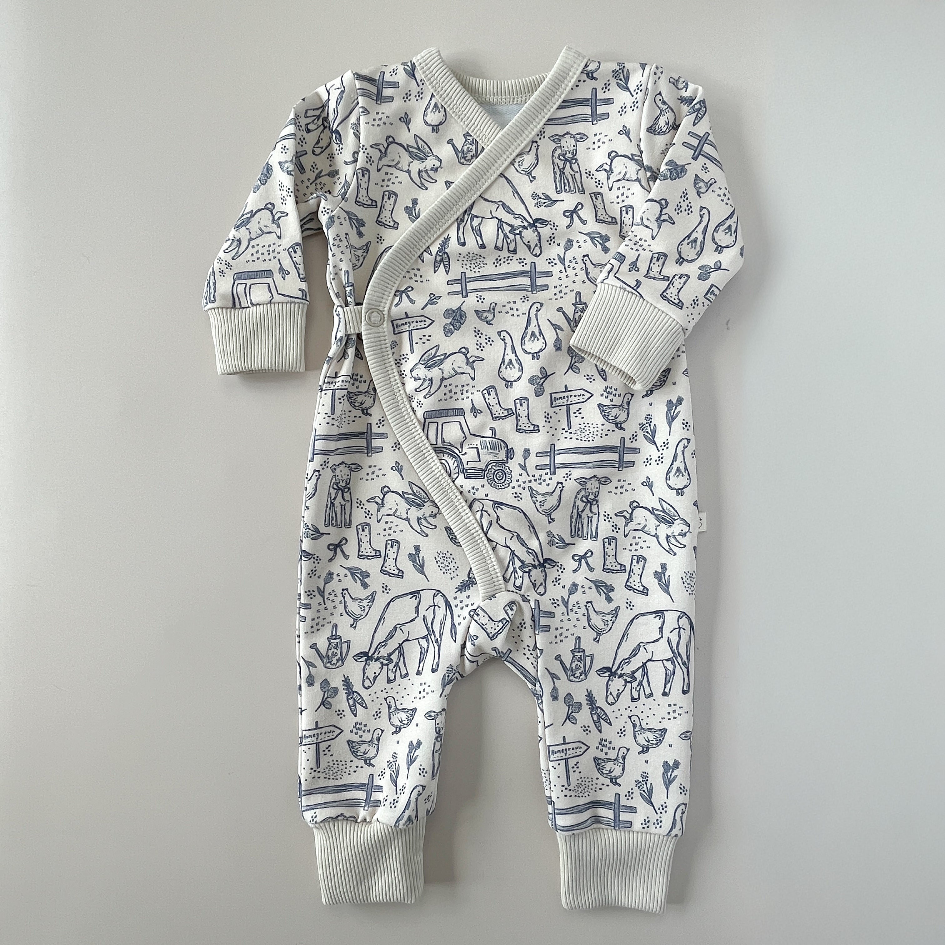 Pyjama bébé en maille bouclette imprimé Animaux de la Ferme