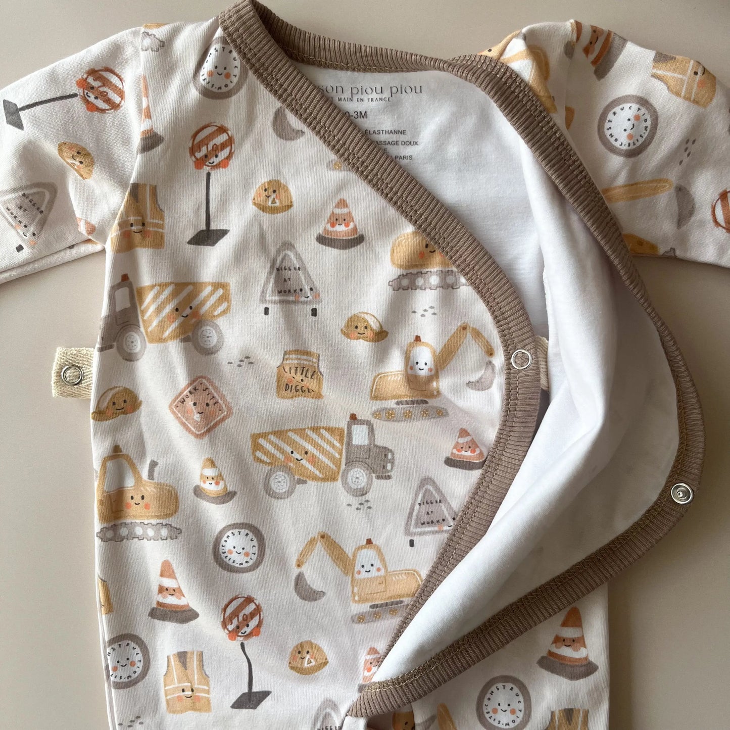 Pyjama kimono imprimé mini engins Maison Piou Piou