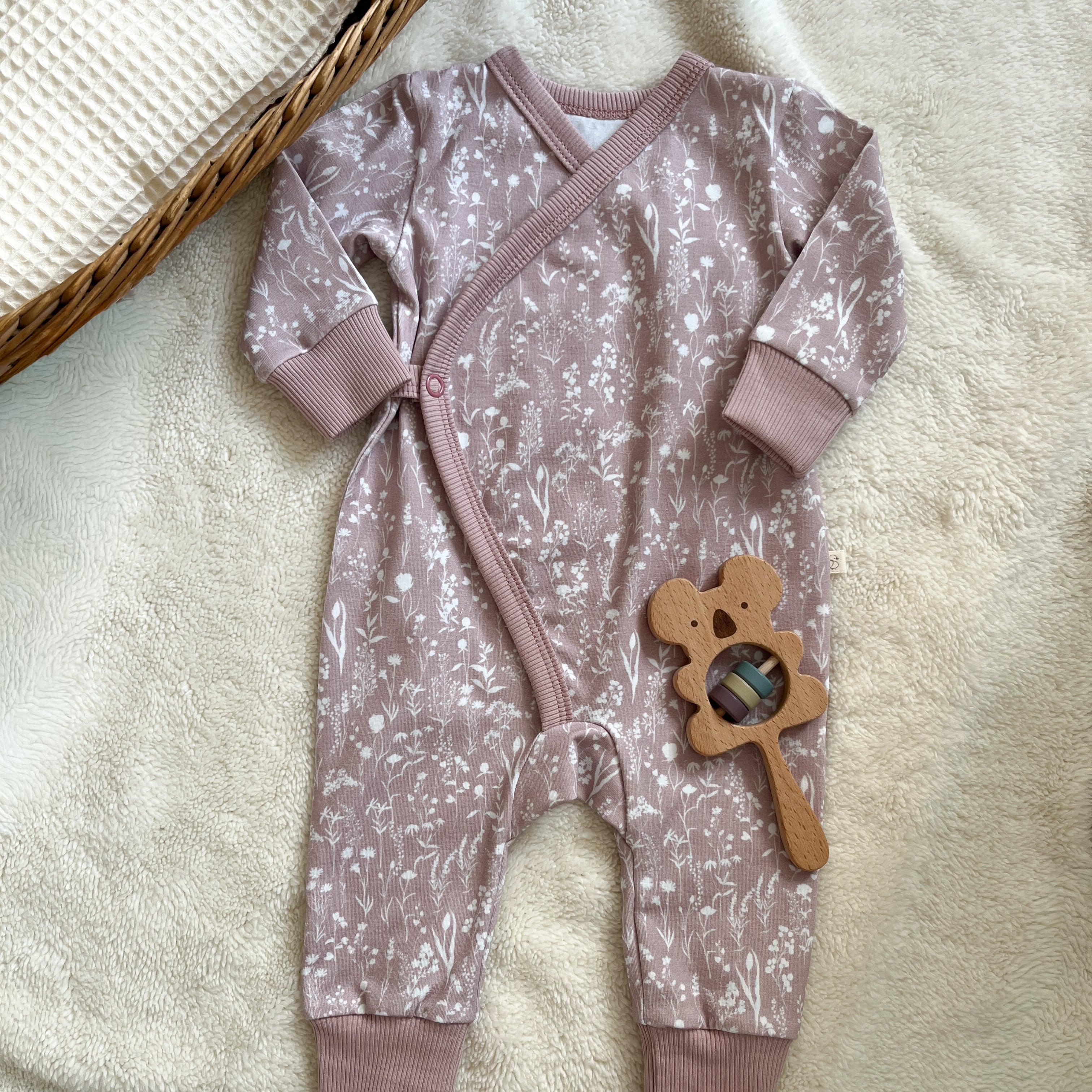 Pyjama bébé fille jersey imprimé Fleurs Roses