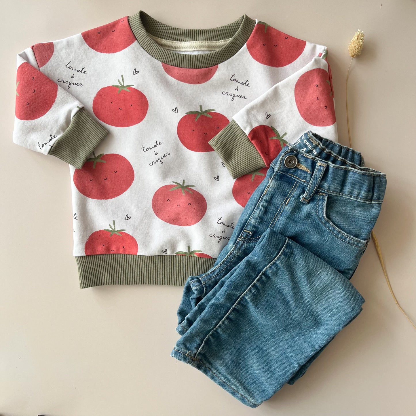 Sweat léger bébé enfant imprimé tomates