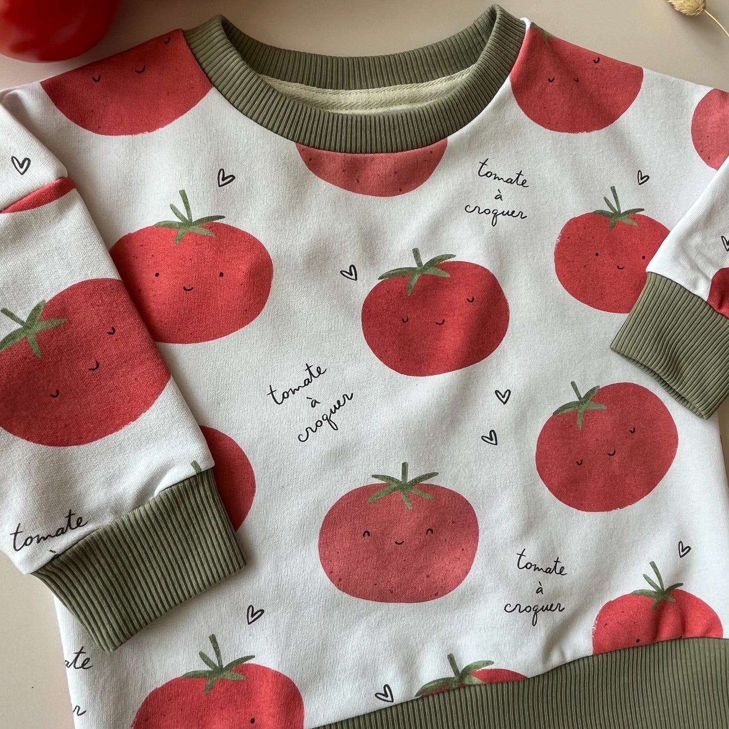 Sweat léger bébé enfant imprimé tomates
