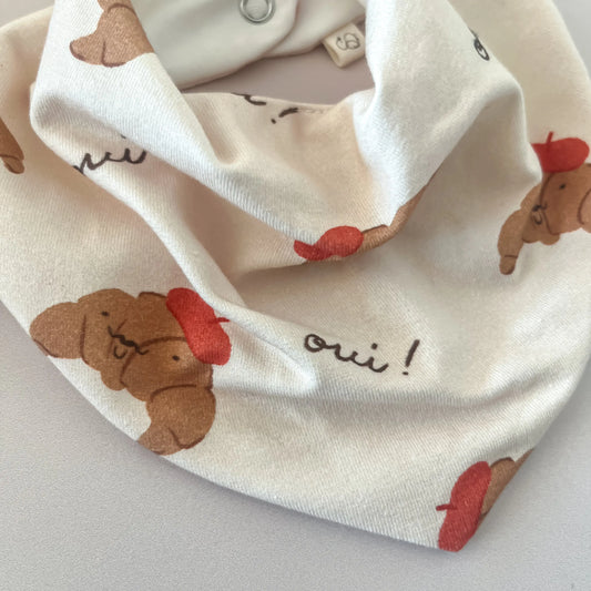 Bavoir Bandana pour bébé - imprimé croissants   Maison Piou Piou