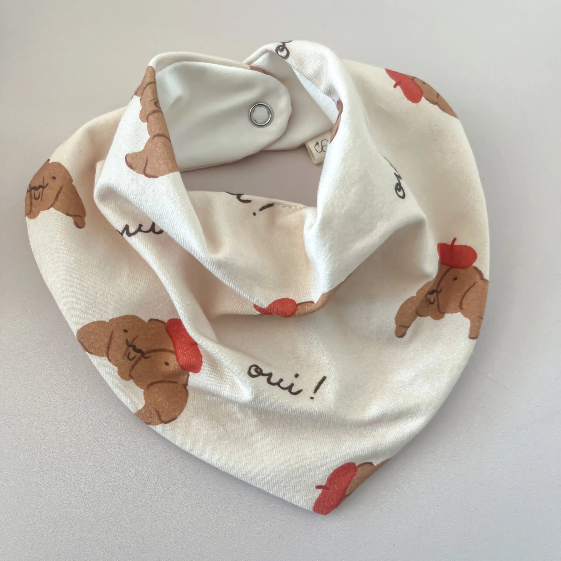Bavoir Bandana pour bébé - imprimé croissants   Maison Piou Piou