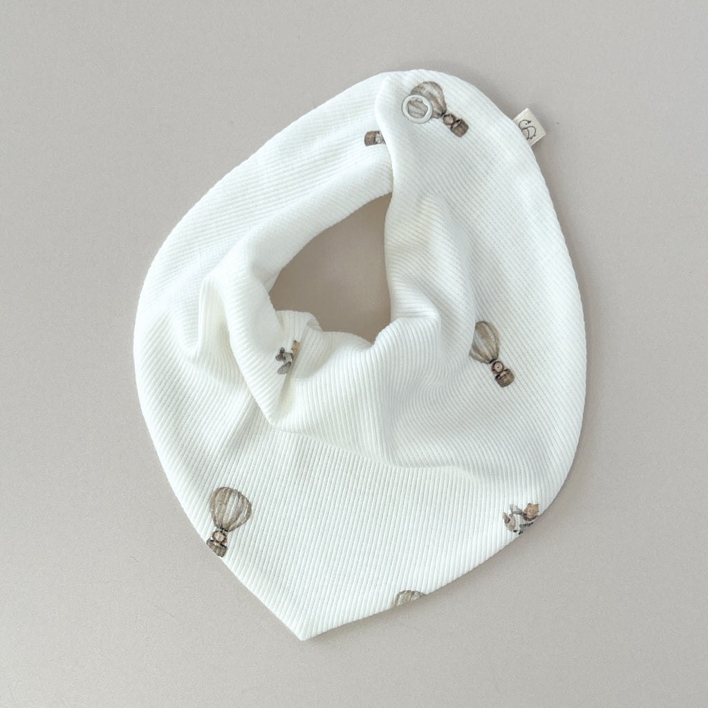 Bavoir bandana bébé – Imprimé Montgolfière & Avions