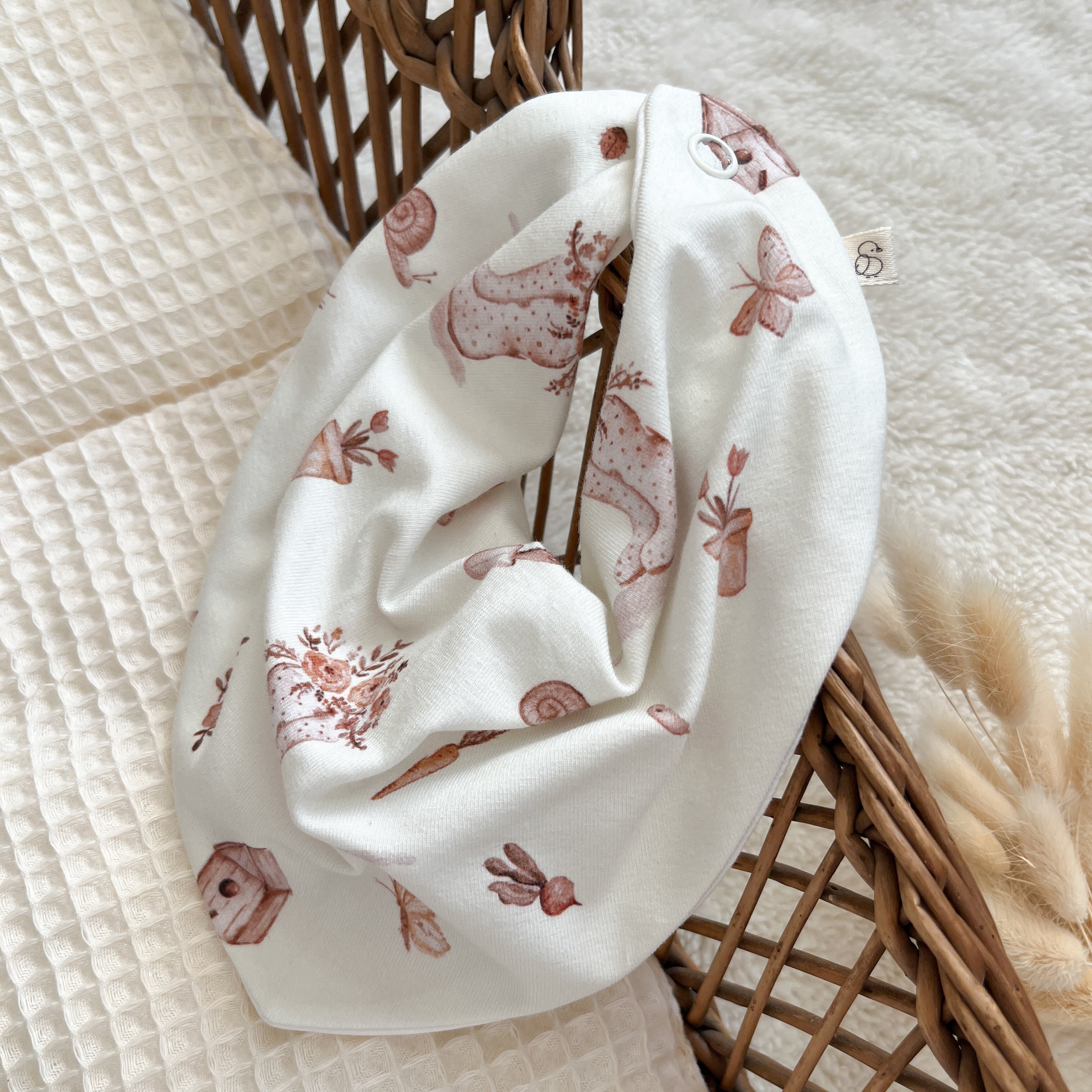 Bavoir bandana bébé – Jardin fleuri