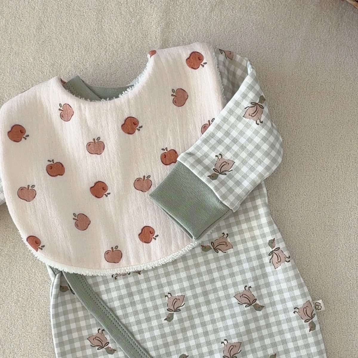 Bavoir bébé en double gaze et micro-éponge bambou