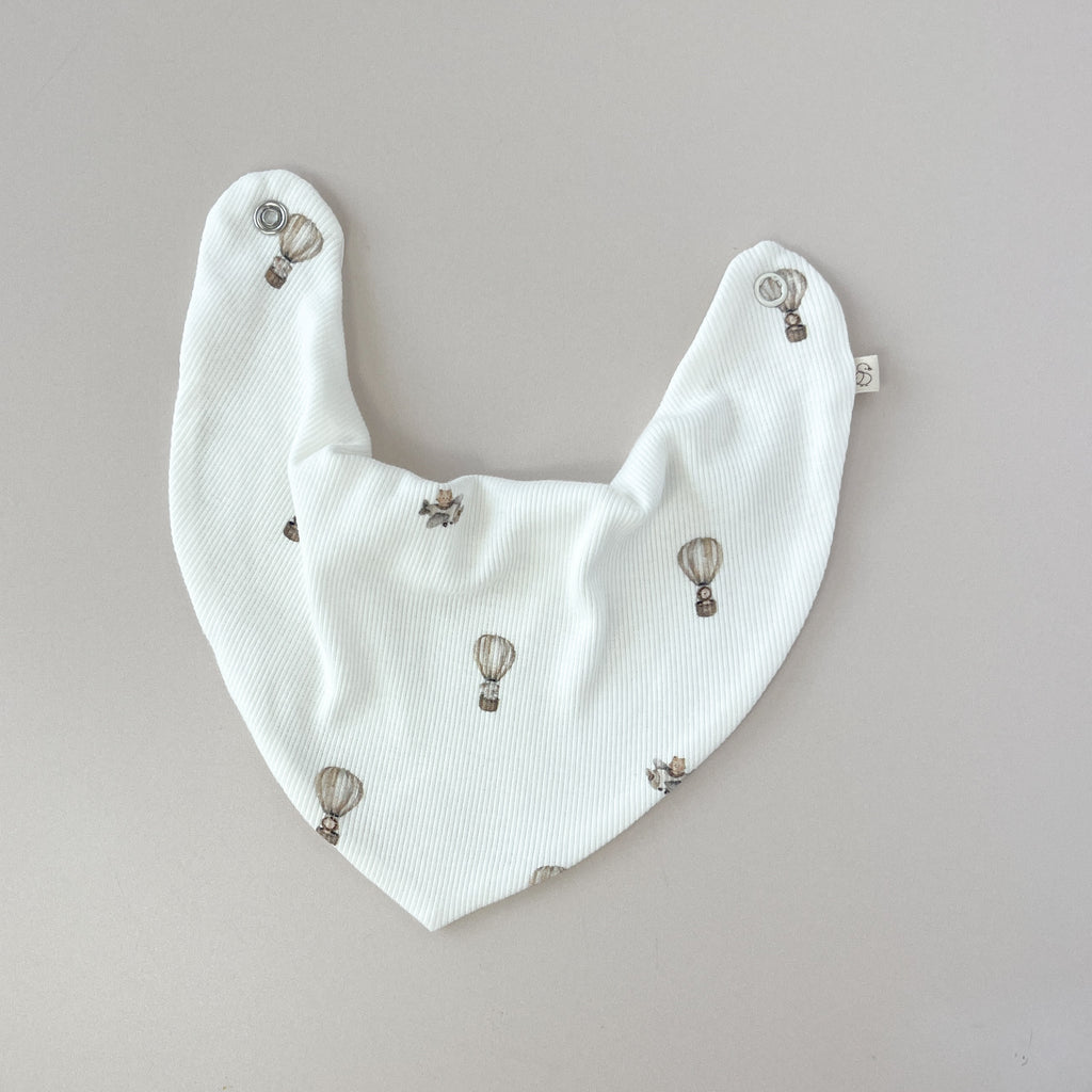 Bavoir bandana bébé – Imprimé Montgolfière & Avions