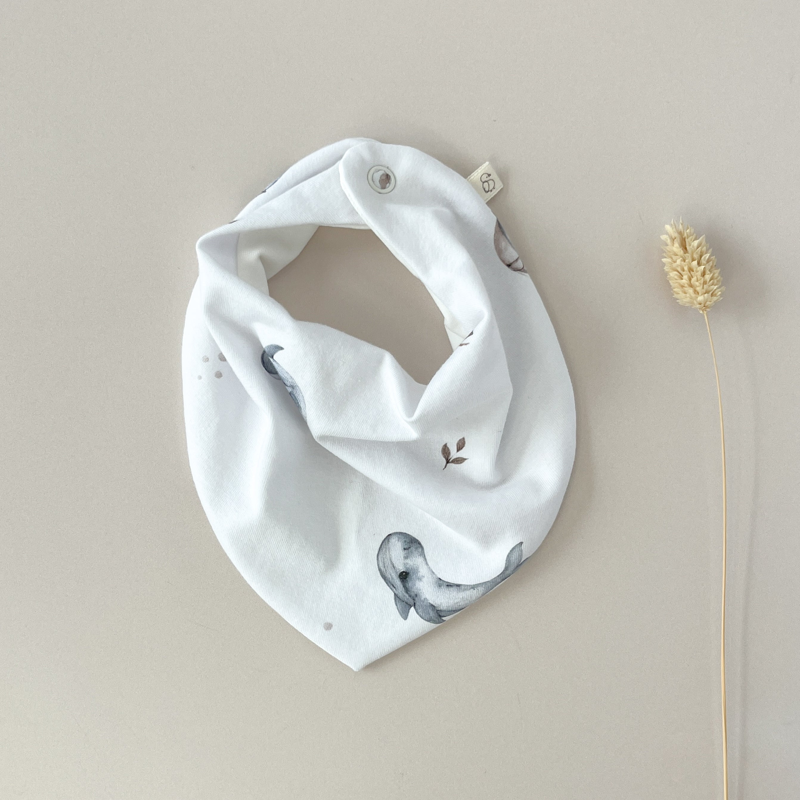 Bavoir bandana bébé – Baleines marines