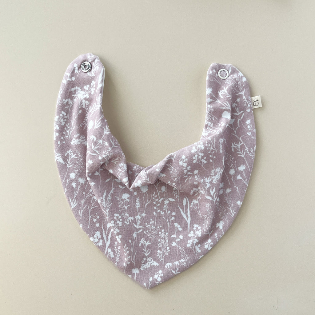 Bavoir bandana bébé – Fleurs roses
