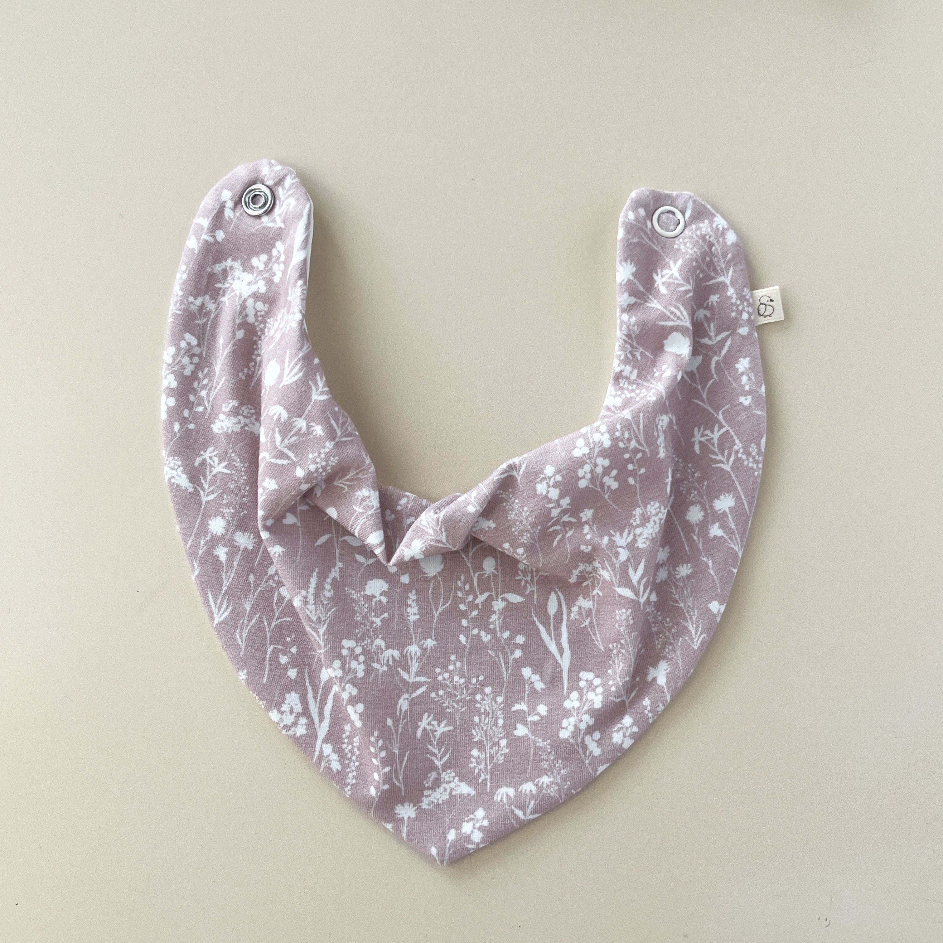 Bavoir bandana bébé – Fleurs roses