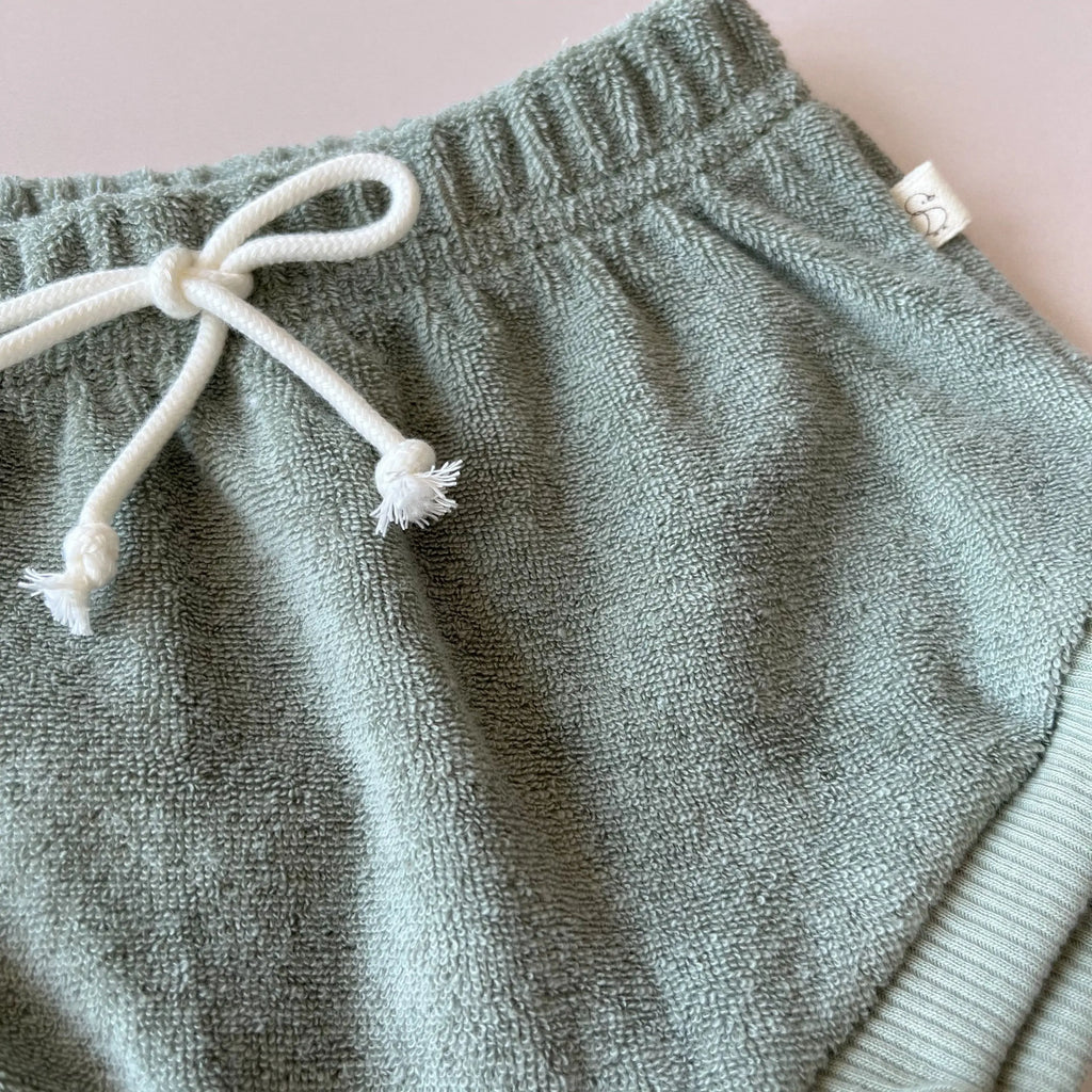 Bloomers bébé en éponge de coton  2A / Vert sauge Maison Piou Piou