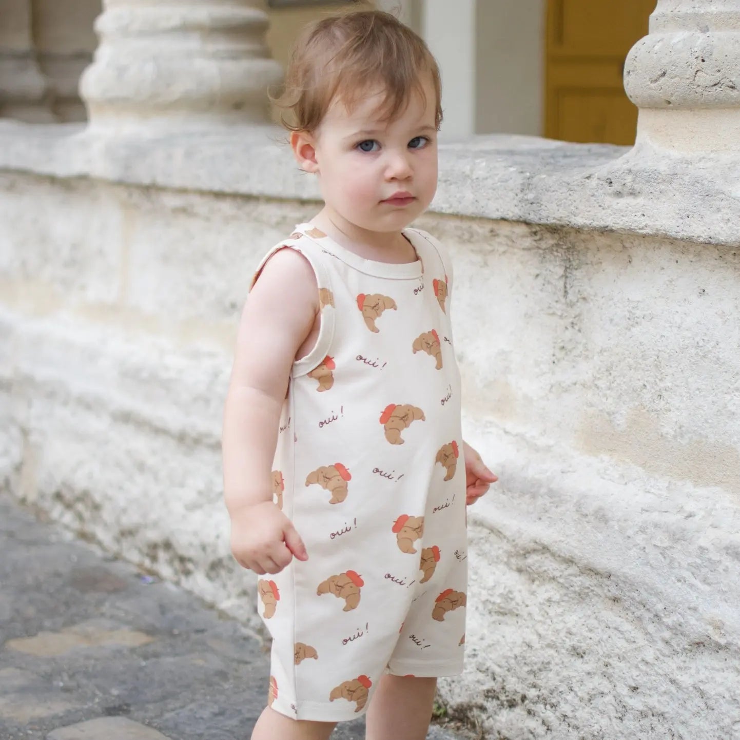Combinaison bébé – motif croissants   Maison Piou Piou