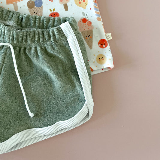 Ensemble t-shirt et short en éponge – Sunny Scoops - Maison Piou Piou