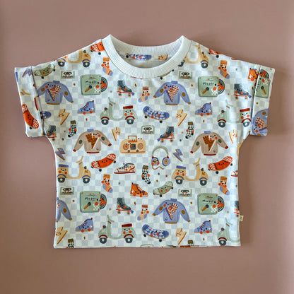 Ensemble t-shirt et short en éponge – Retro Playtime