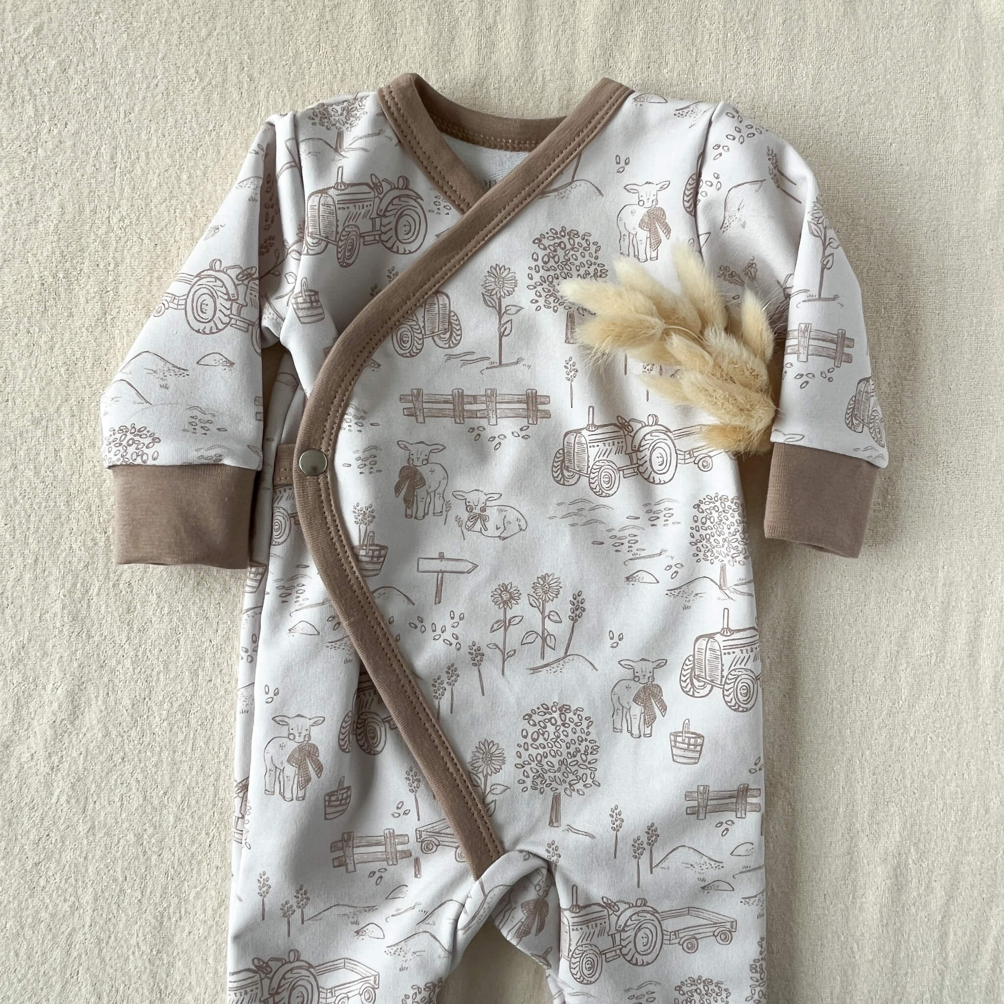Pyjama bébé mixte cache-cœur – Toile Champêtre