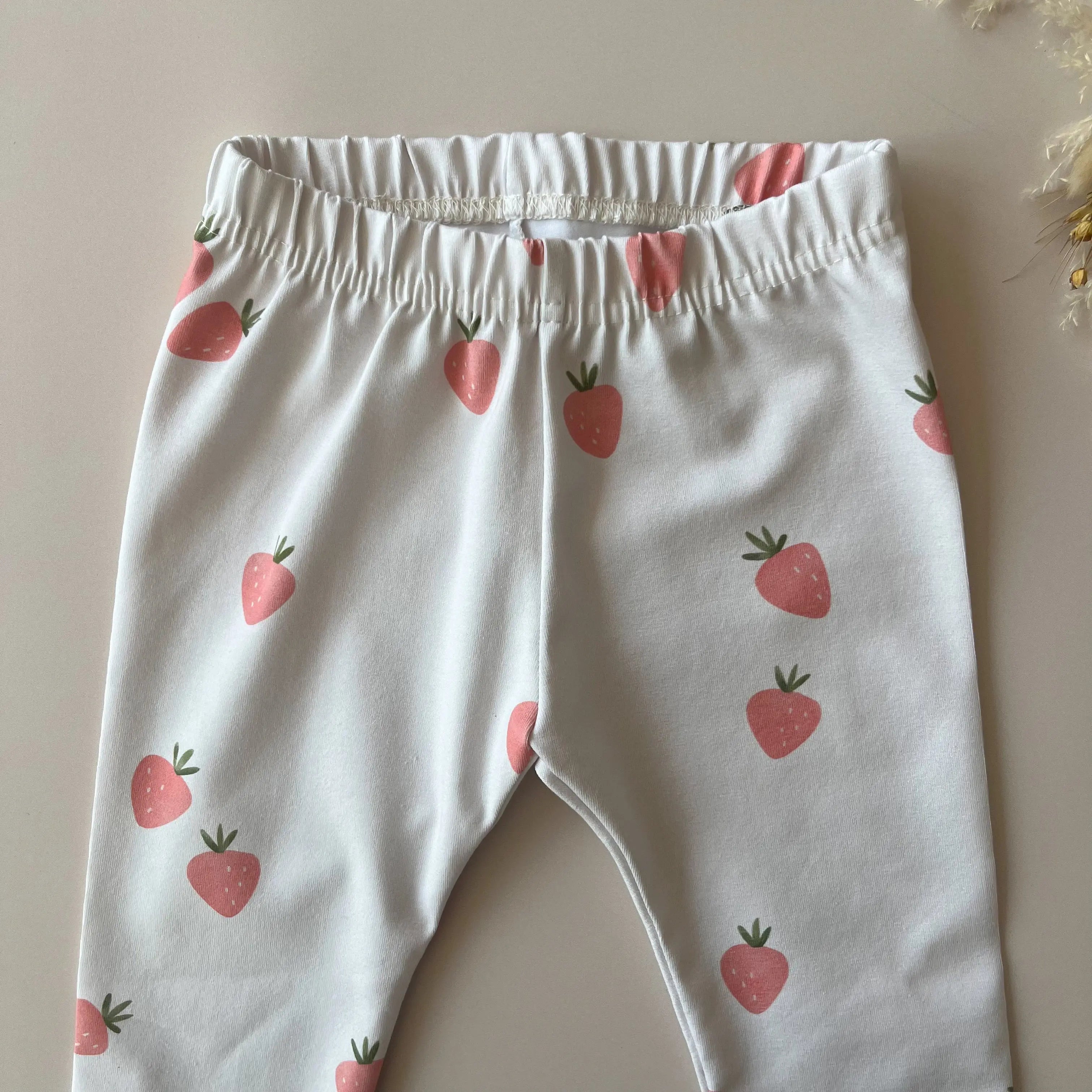 Leggings en coton imprimé fraises   Maison Piou Piou