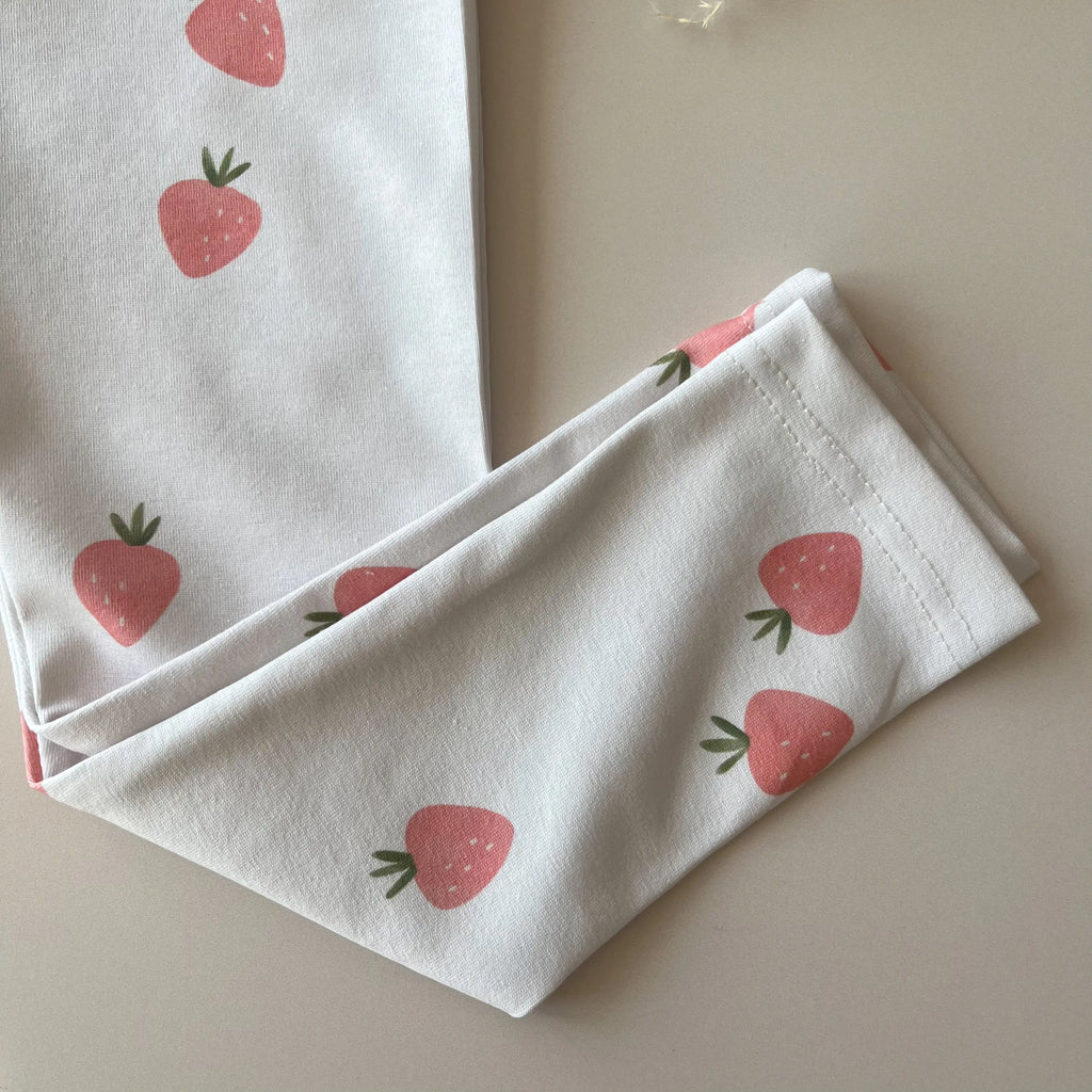 Leggings en coton imprimé fraises   Maison Piou Piou
