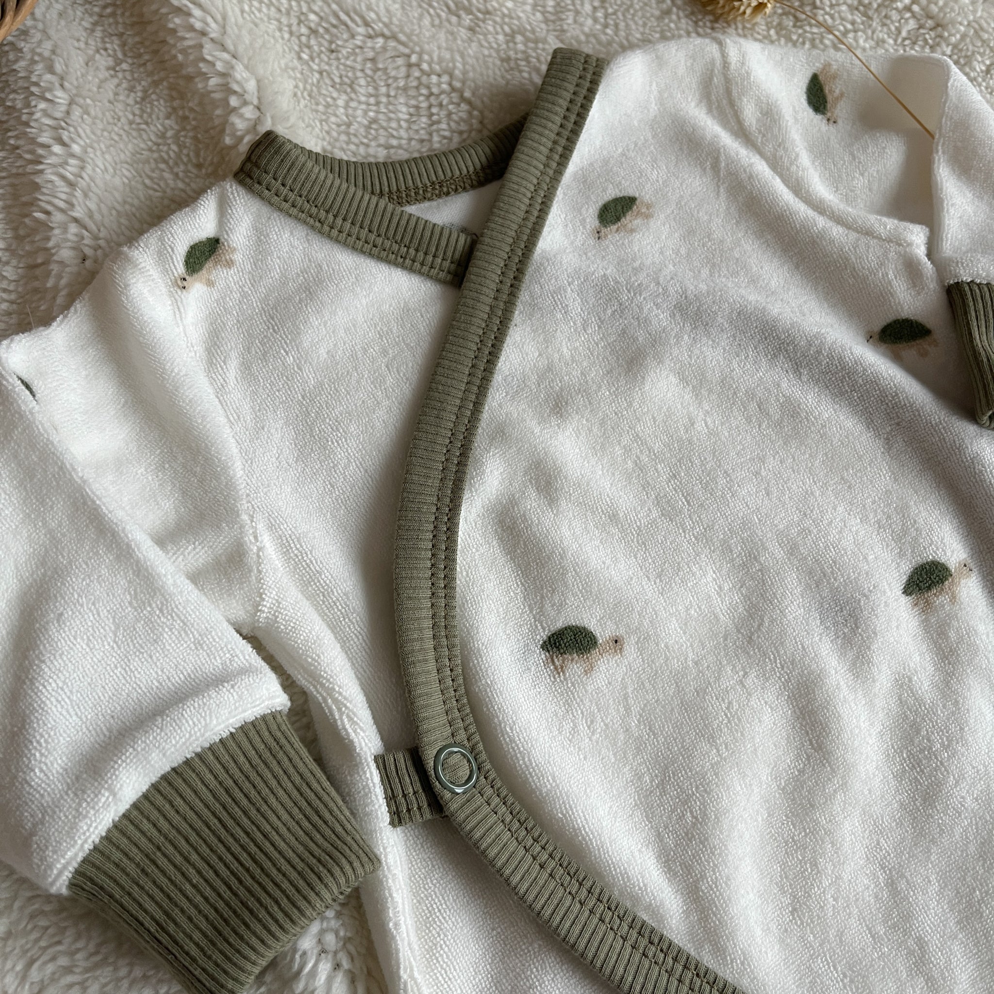 Pyjama bébé cache-cœur en éponge du coton - Tortues