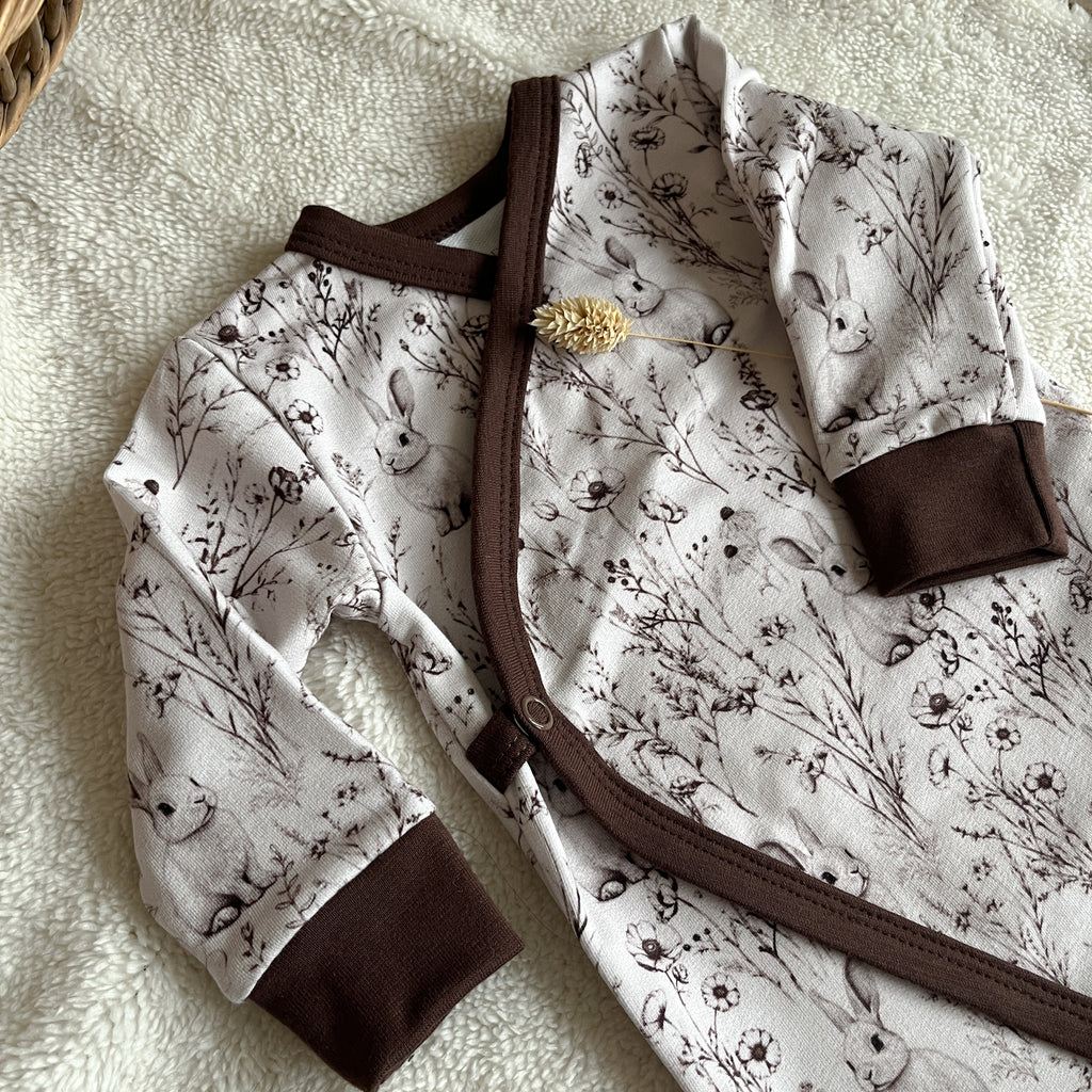 Pyjama bébé en maille bouclette imprimé Lapins