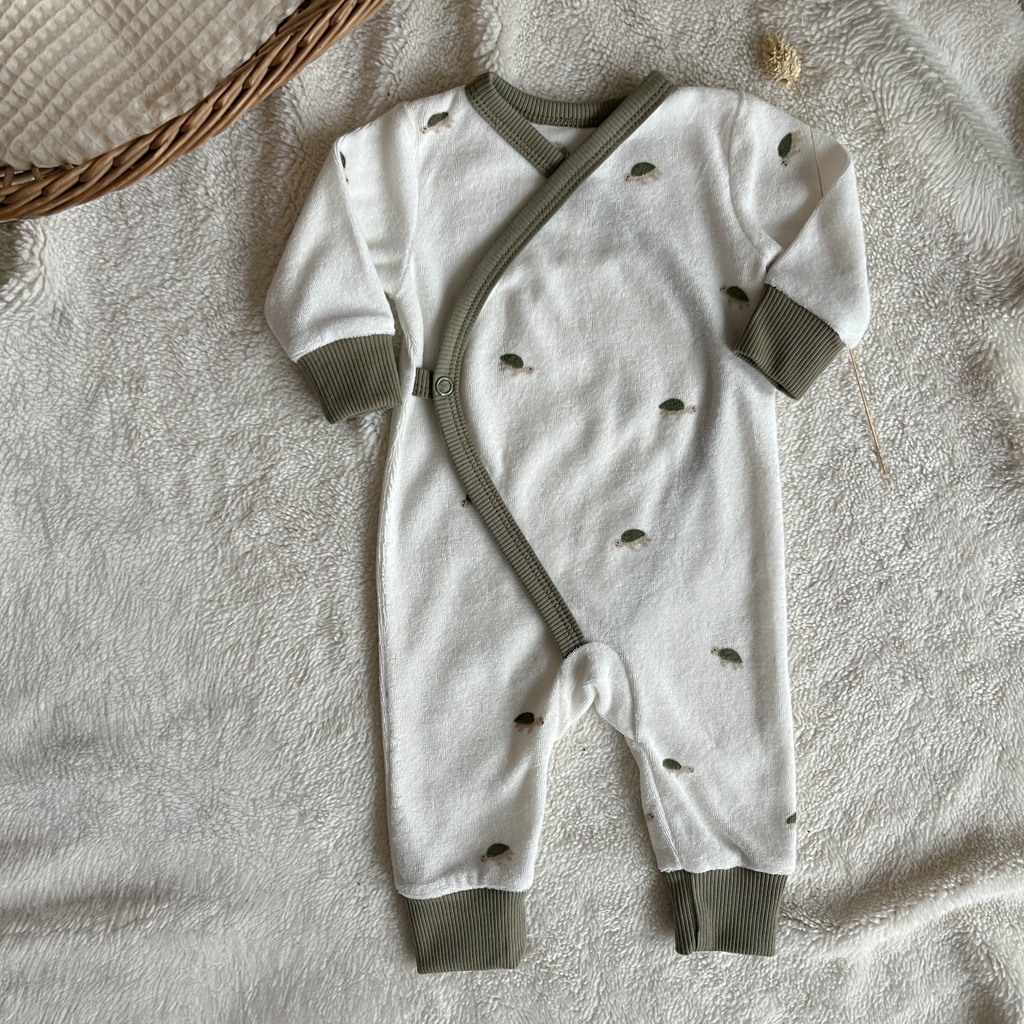 Pyjama bébé cache-cœur en éponge du coton - Tortues