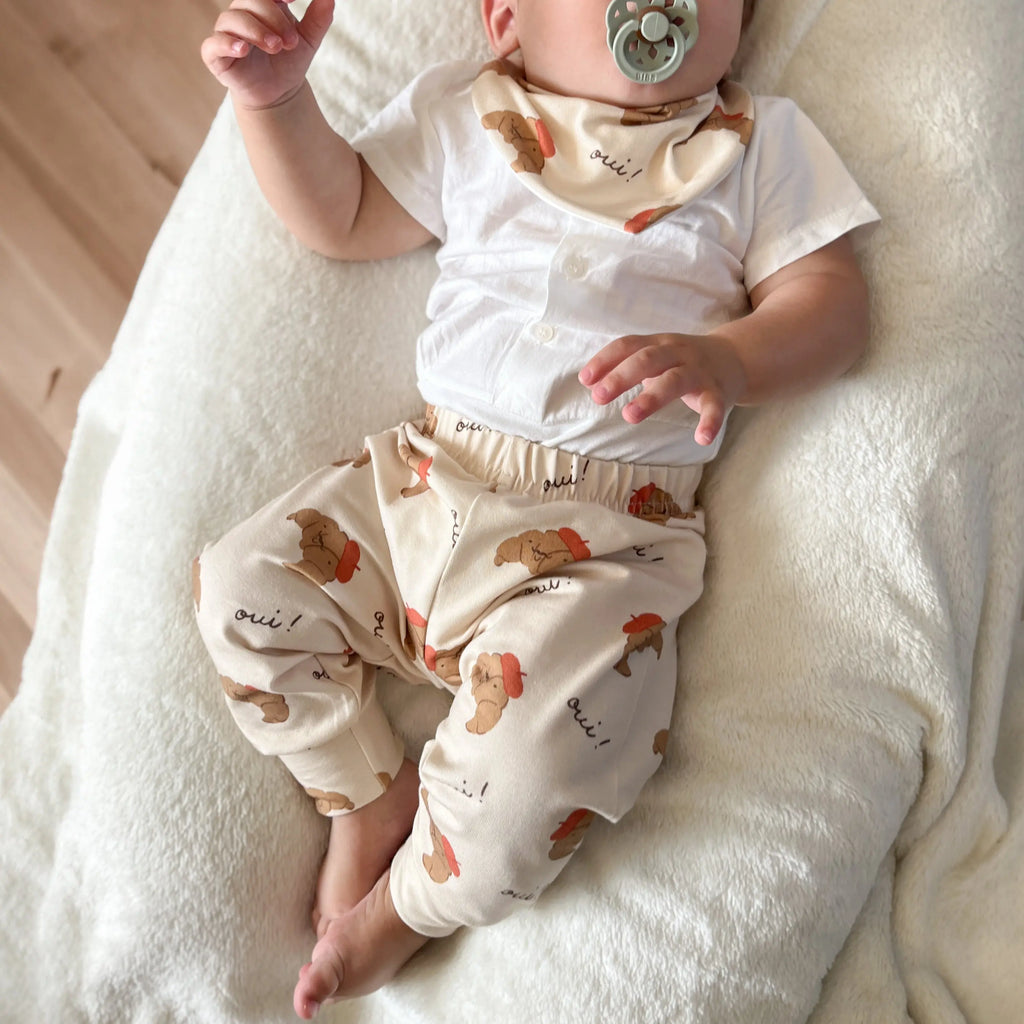 Pantalon unisex en jersey - imprimé croissants   Maison Piou Piou