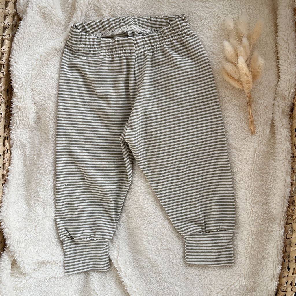 Pantalon bébé et enfant – Rayures vertes