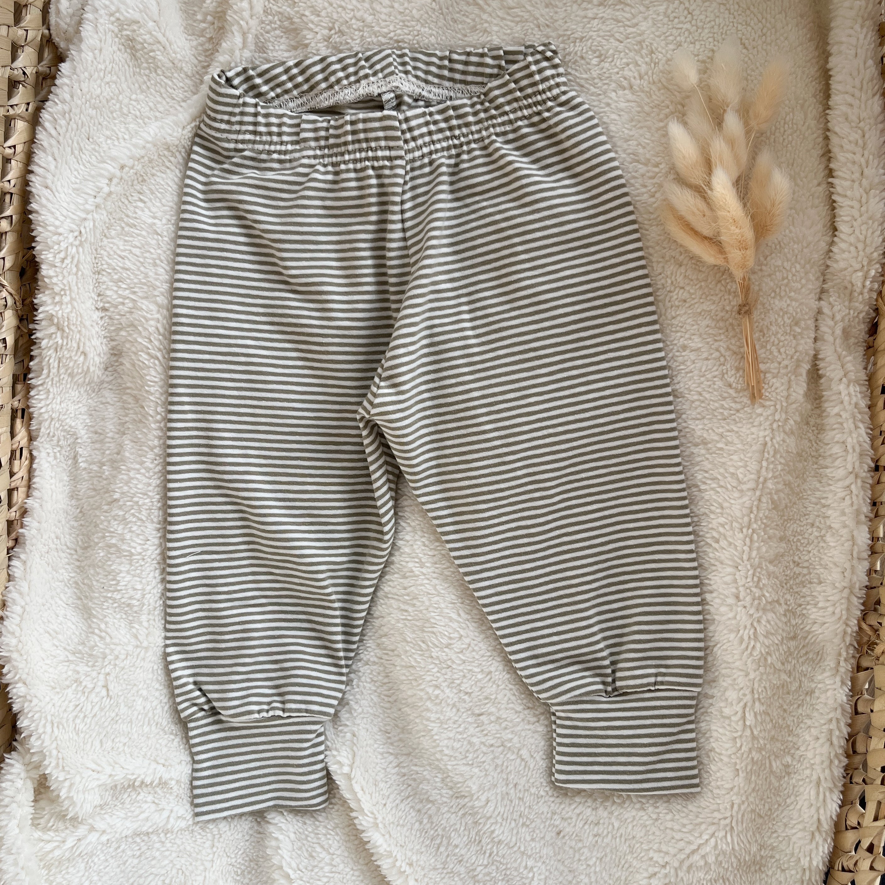 Pantalon bébé et enfant – Rayures vertes