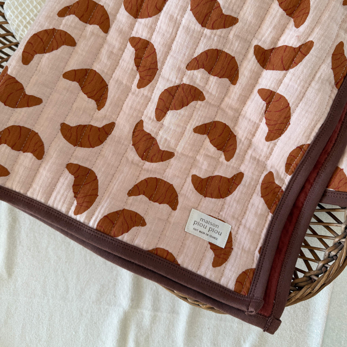 Couverture Bébé Matelassée, double gaze de coton