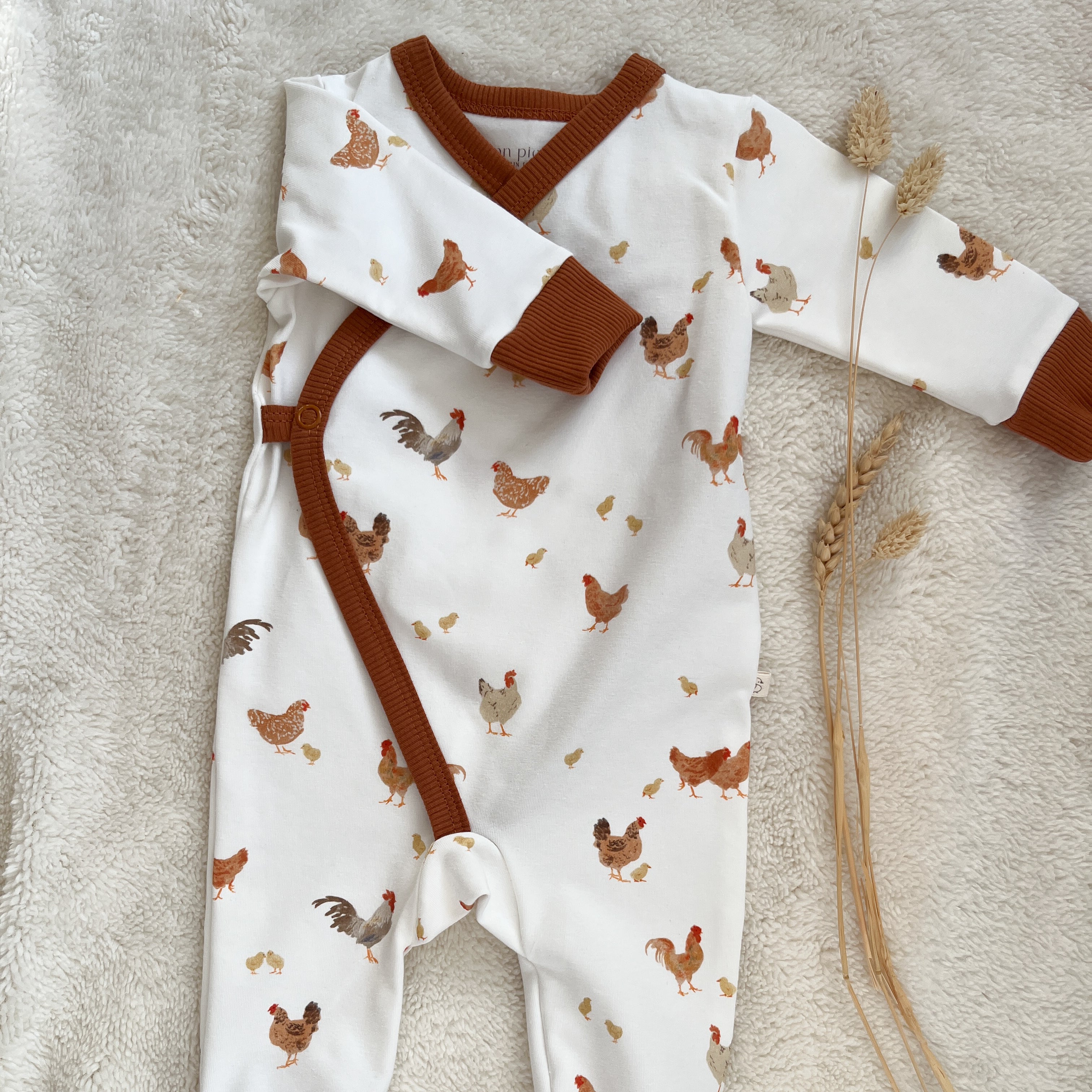 Pyjama bébé mixte jersey imprimé Poules & Poussins