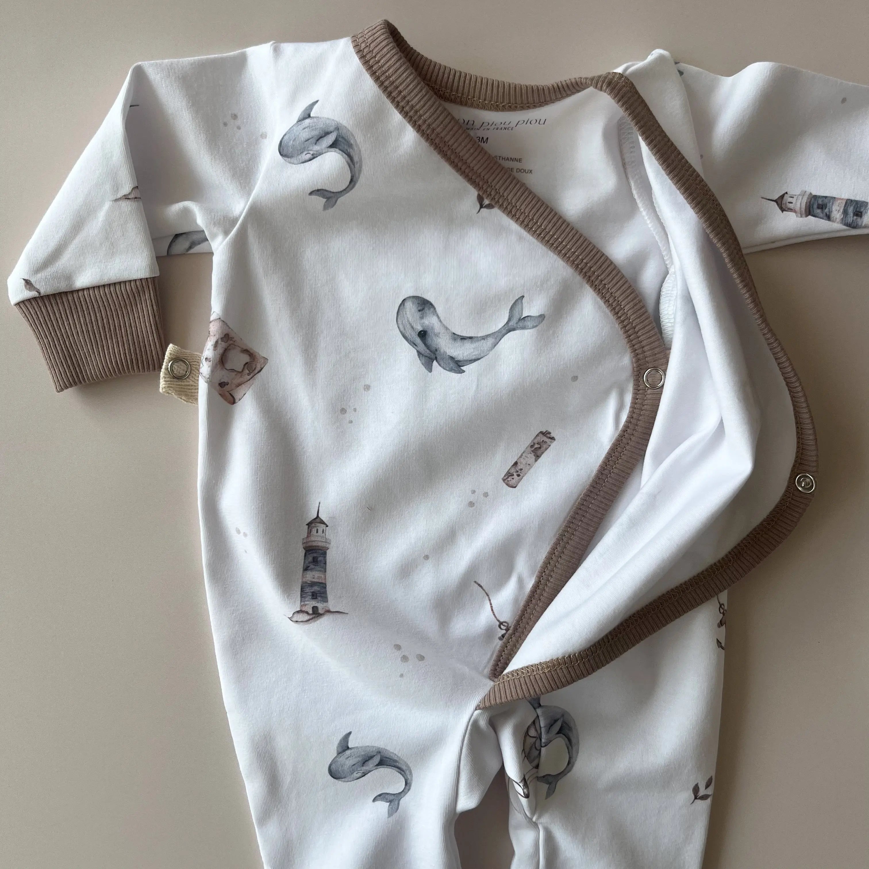 Pyjama kimono imprimé marin   Maison Piou Piou