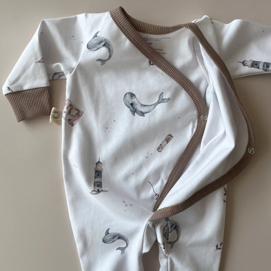 Combinaison kimono imprimé marin
