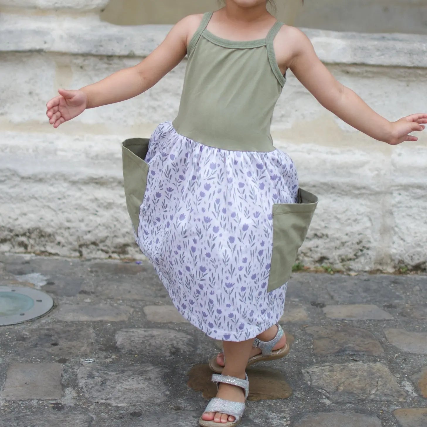 Robe sans manches imprimé fleuri   Maison Piou Piou