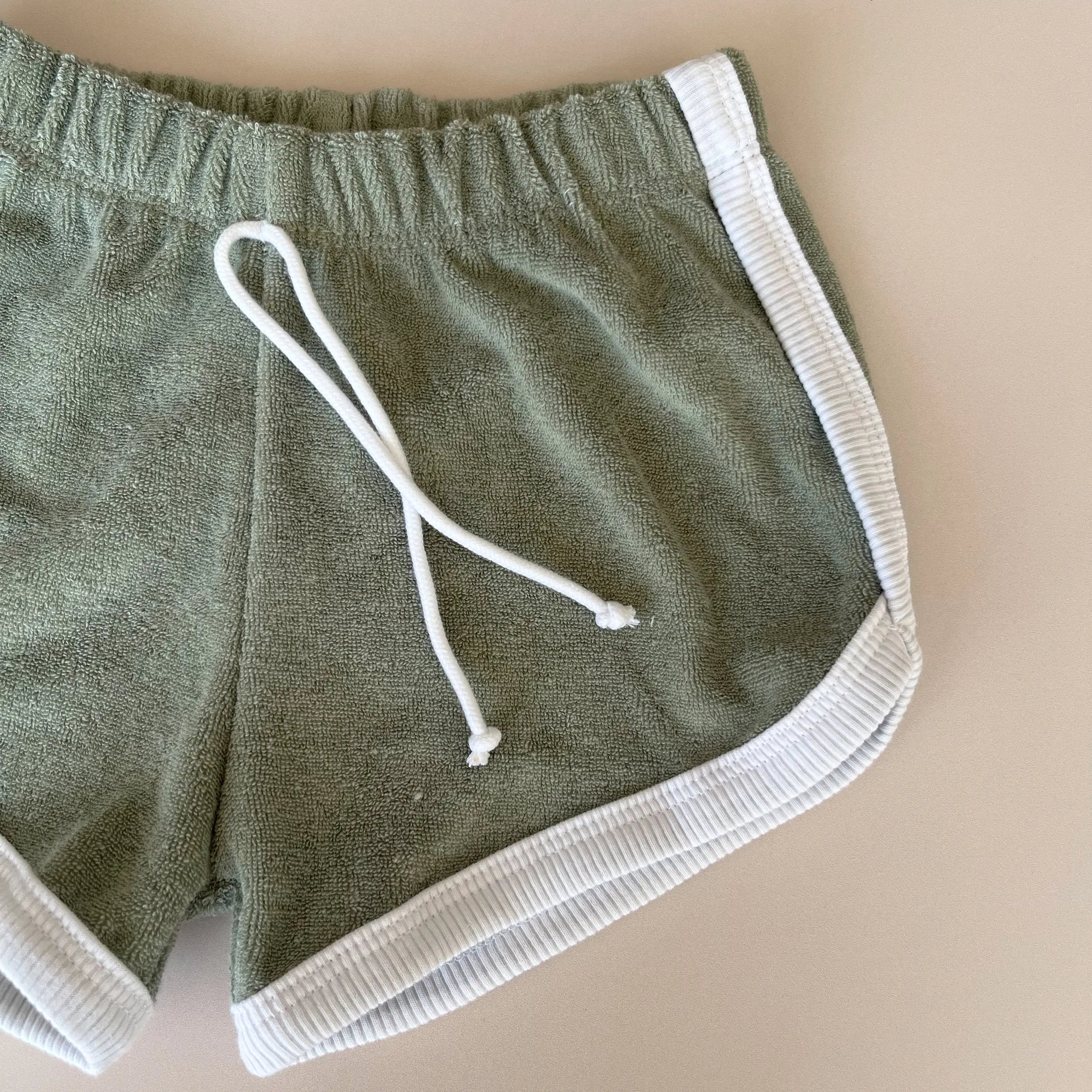 Retro cotton terry shorts