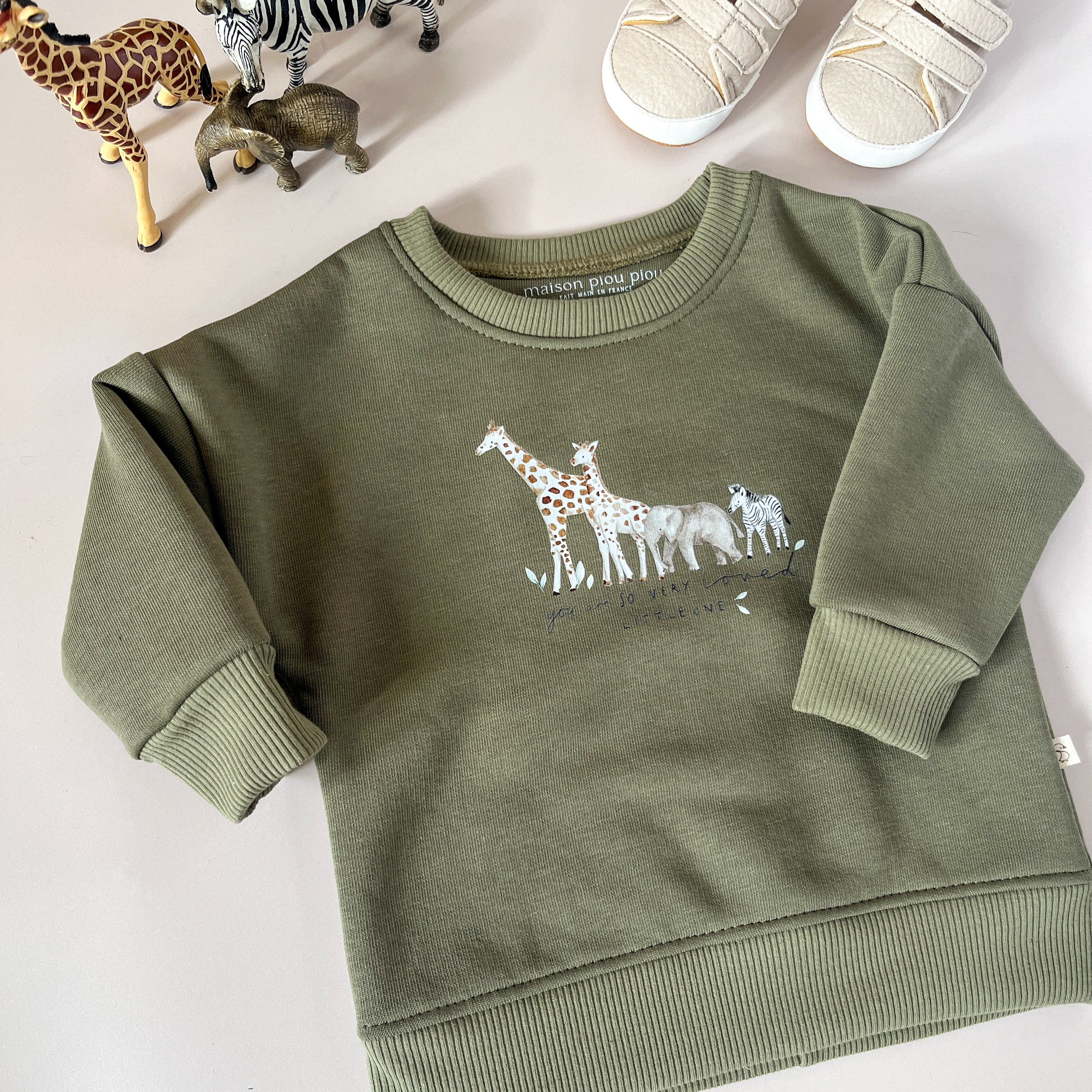 Sweat bébé et enfant – Olive- La Savane