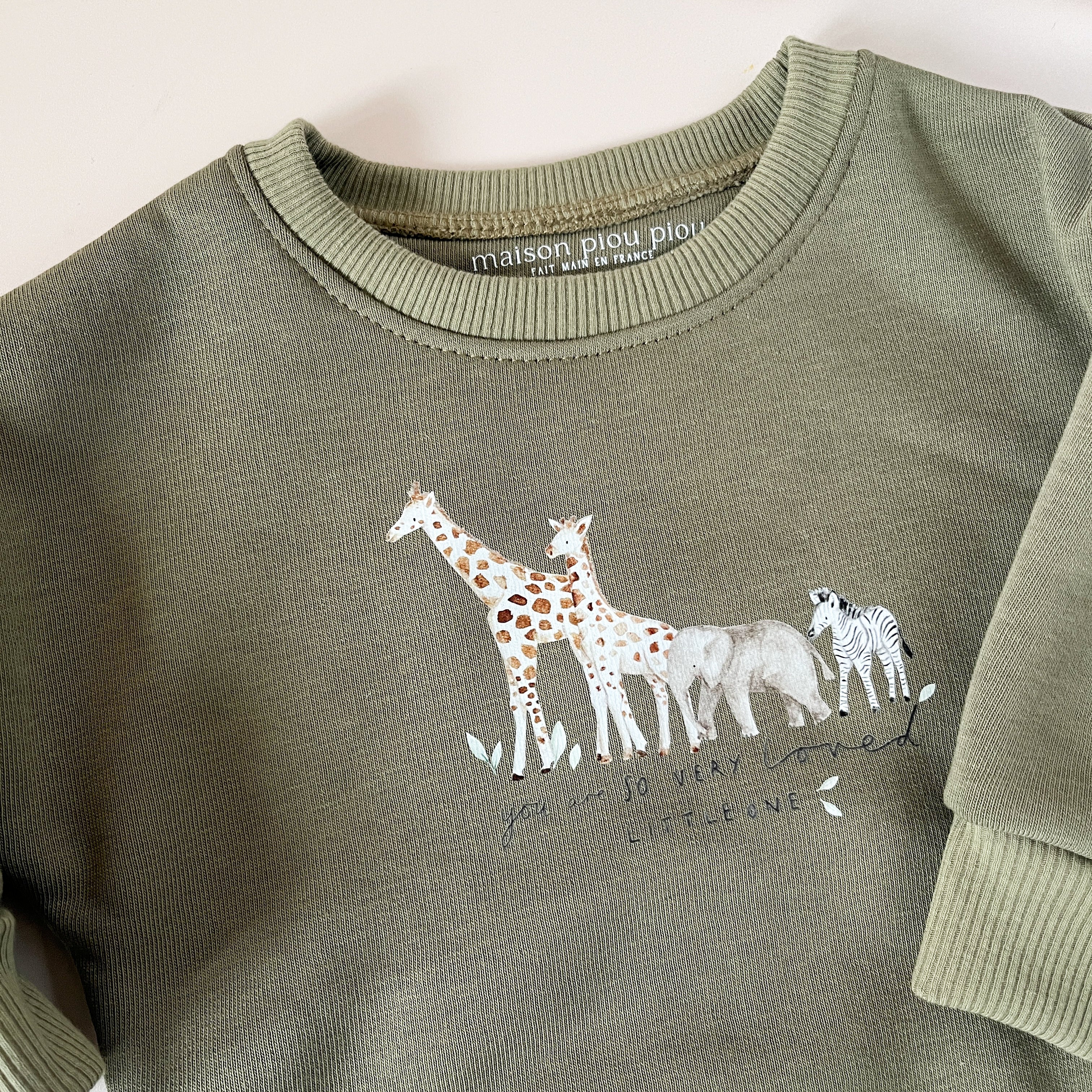 Sweat bébé et enfant – Olive- La Savane