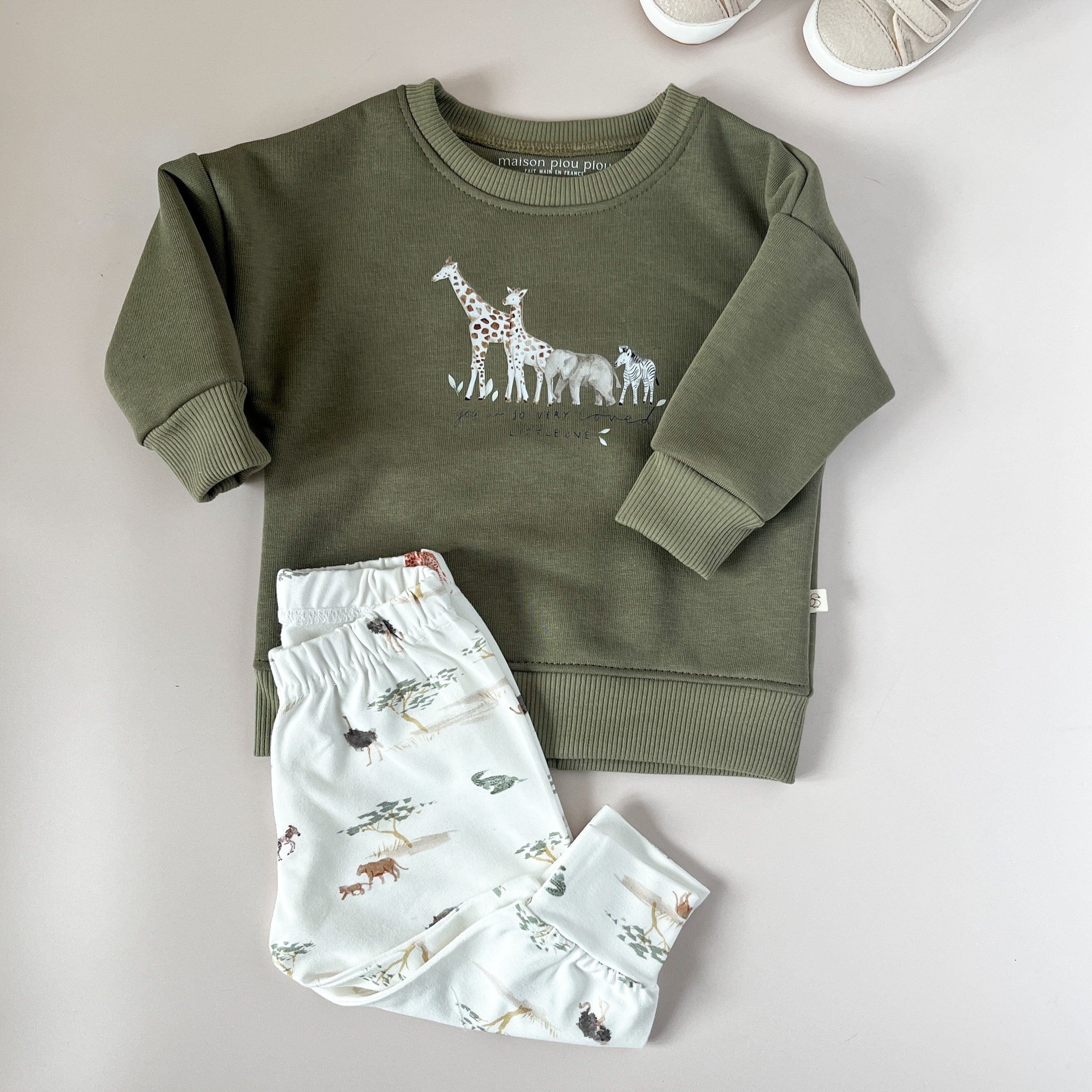 Sweat bébé et enfant – Olive- La Savane