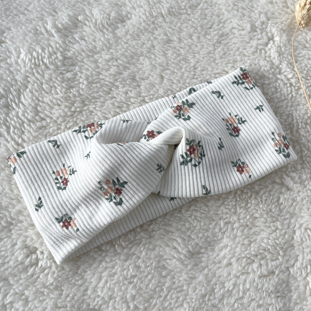 bandeau  pour cheveux bébé et enfant fille motif petites fleures fait main