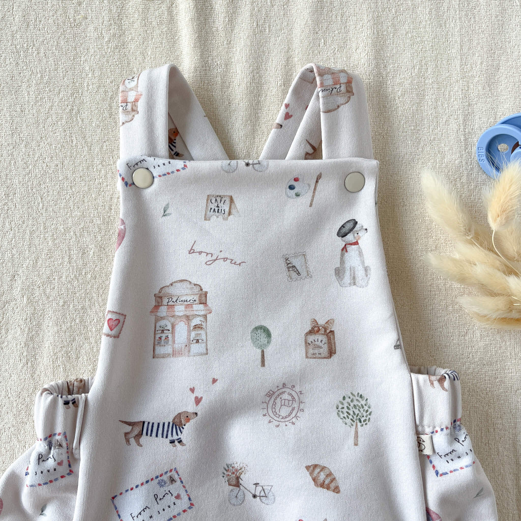 barboteuse pour bébé mixte fille et garçon motif Bonjour Paris Maison Piou Piou 