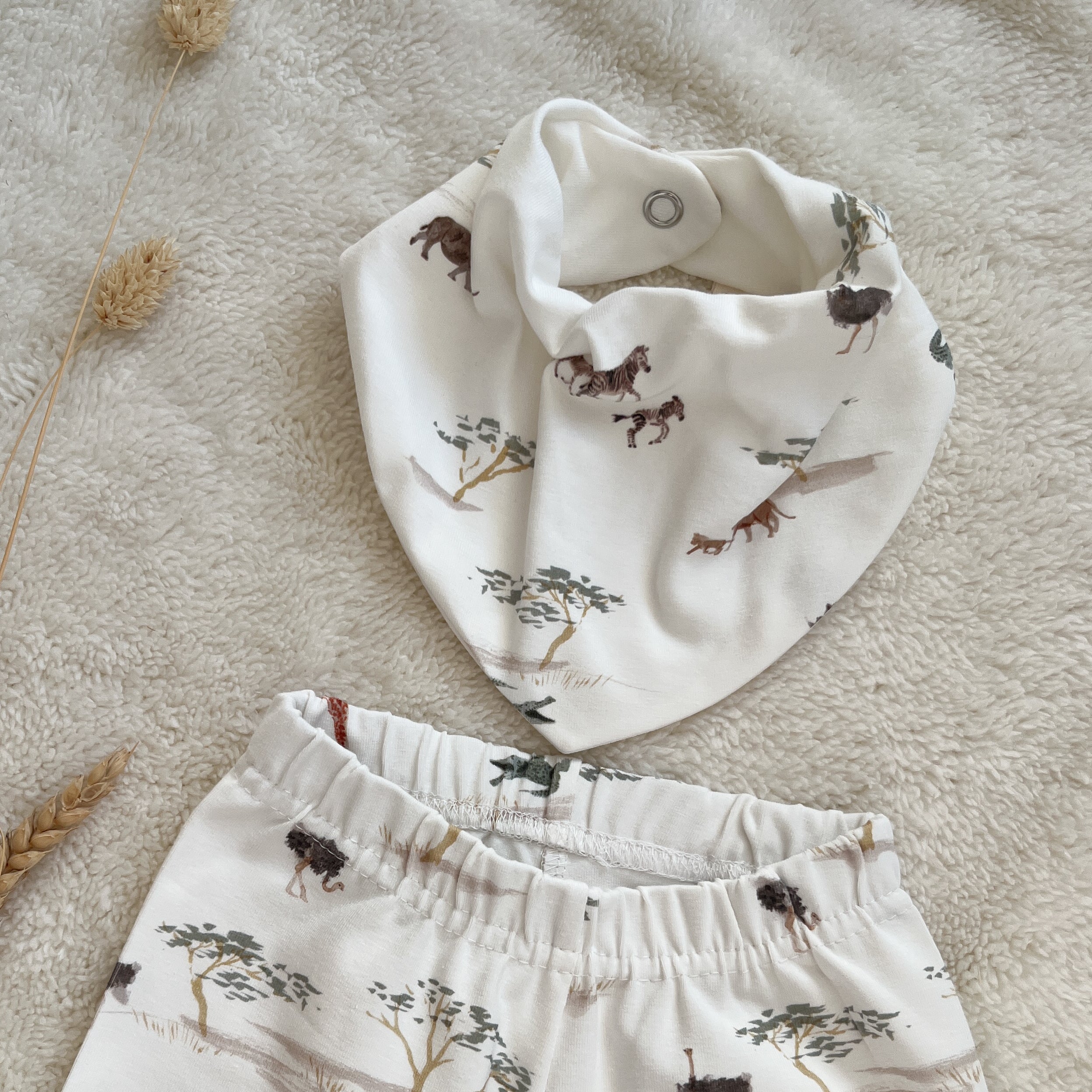 Bavoir bandana bébé – Savane