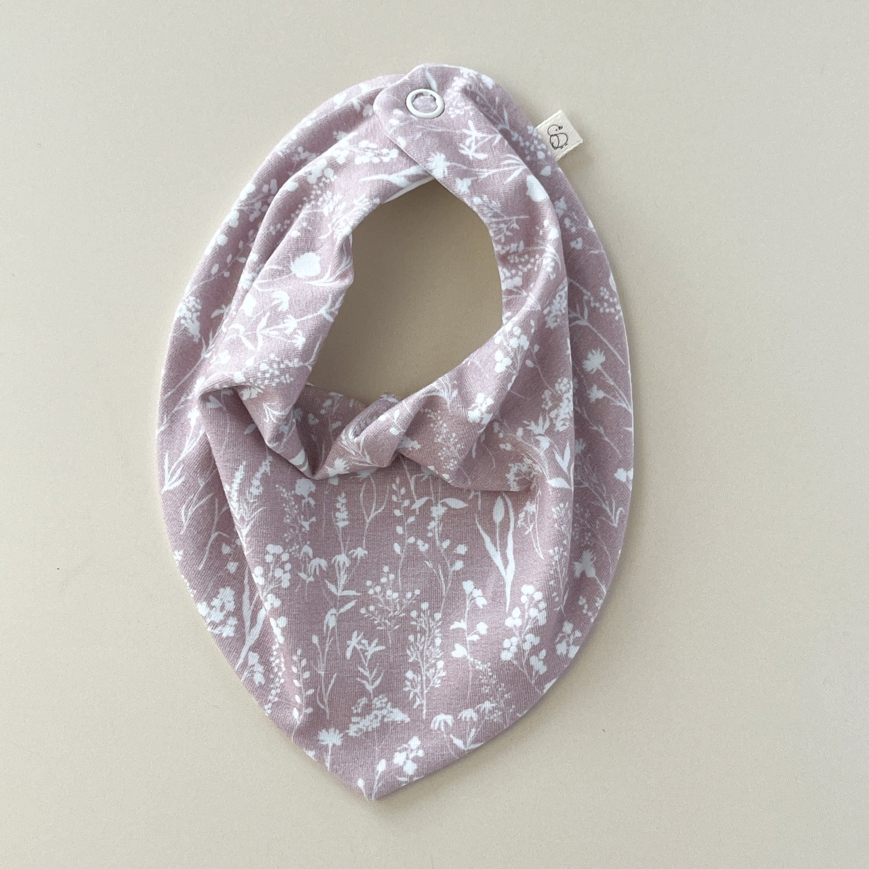 Bavoir bandana bébé – Fleurs roses