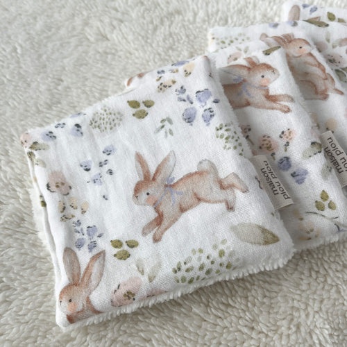 Lot de 5 carrés de coton lavables réutilisables bébé gaze et bambou – faits main Maison Piou Piou