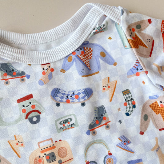 Combicourte pour bébé imprimé rétro