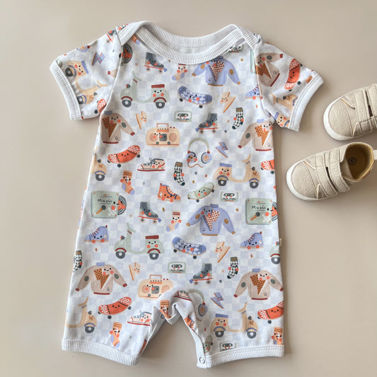 Combicourte pour bébé imprimé rétro