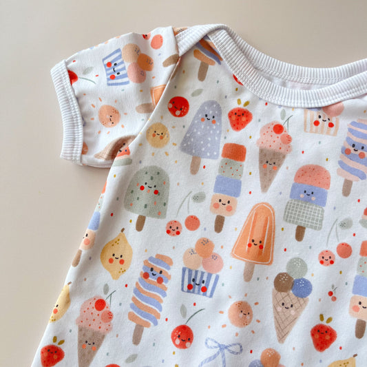Combicourte pour bébé imprimé glaces