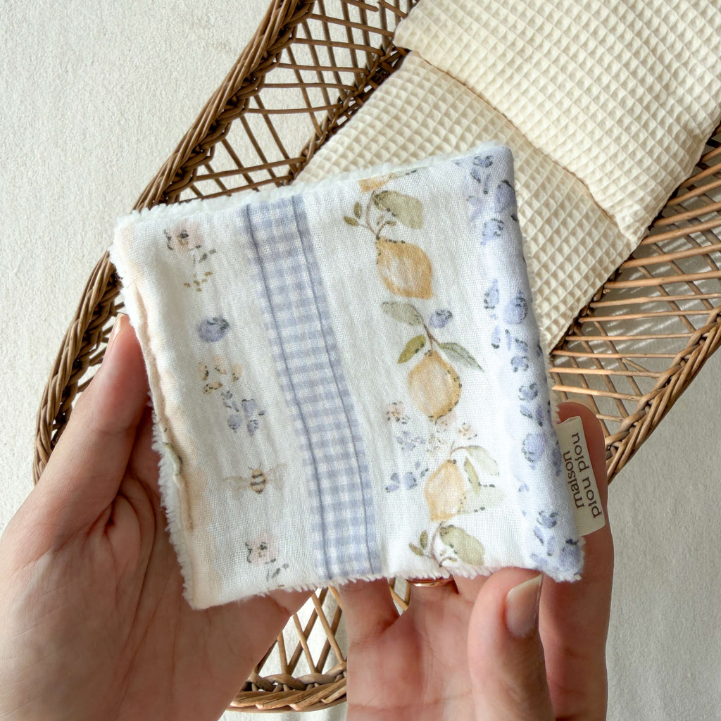 Washable cotton squares for baby - pack of 5