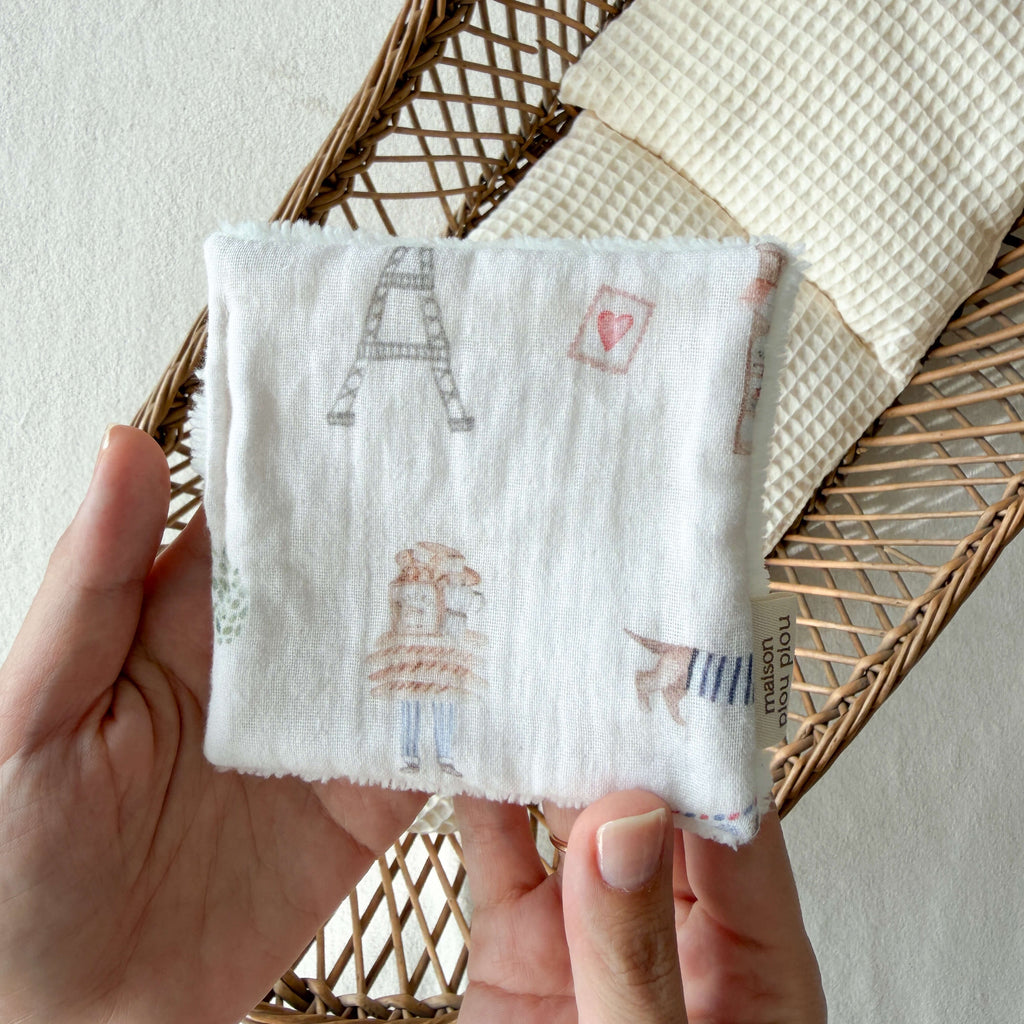 Washable cotton squares for baby - pack of 5