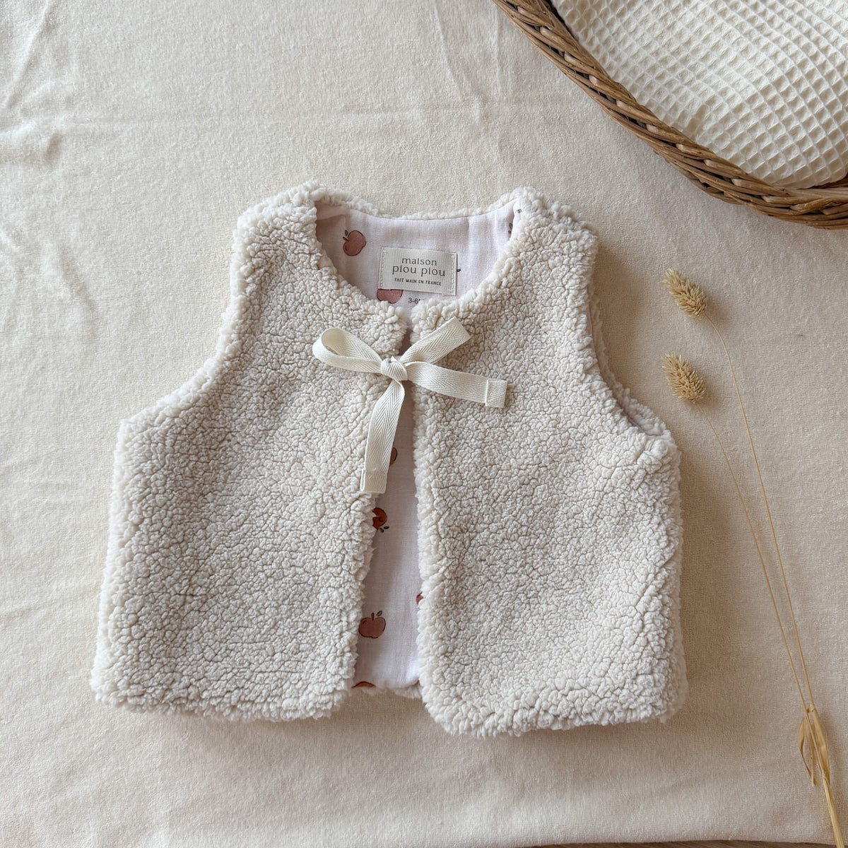 Gilet Berger Bébé et enfant, sherpa doublé coton