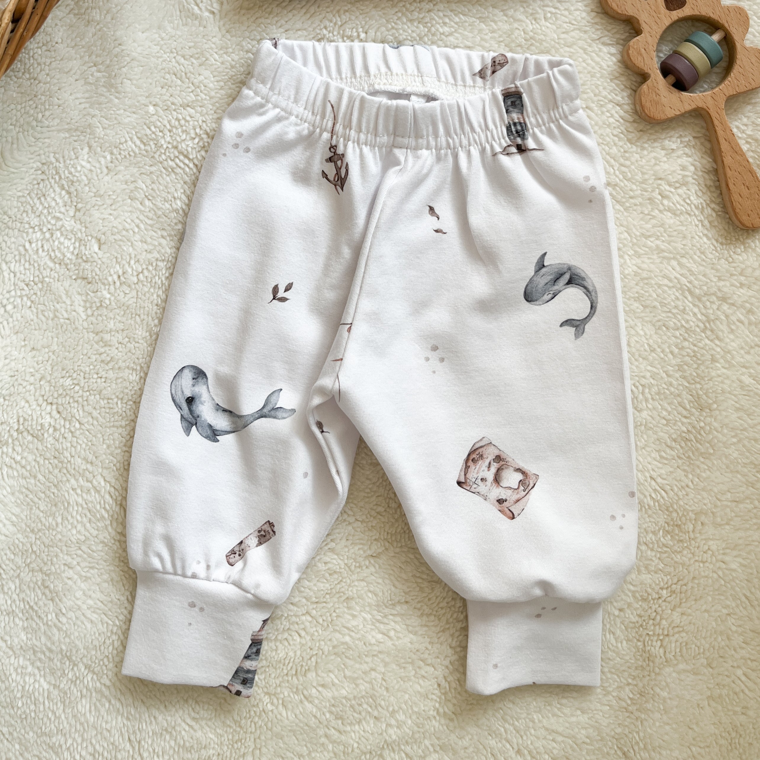 Pantalon bébé – Imprimé Baleines marines