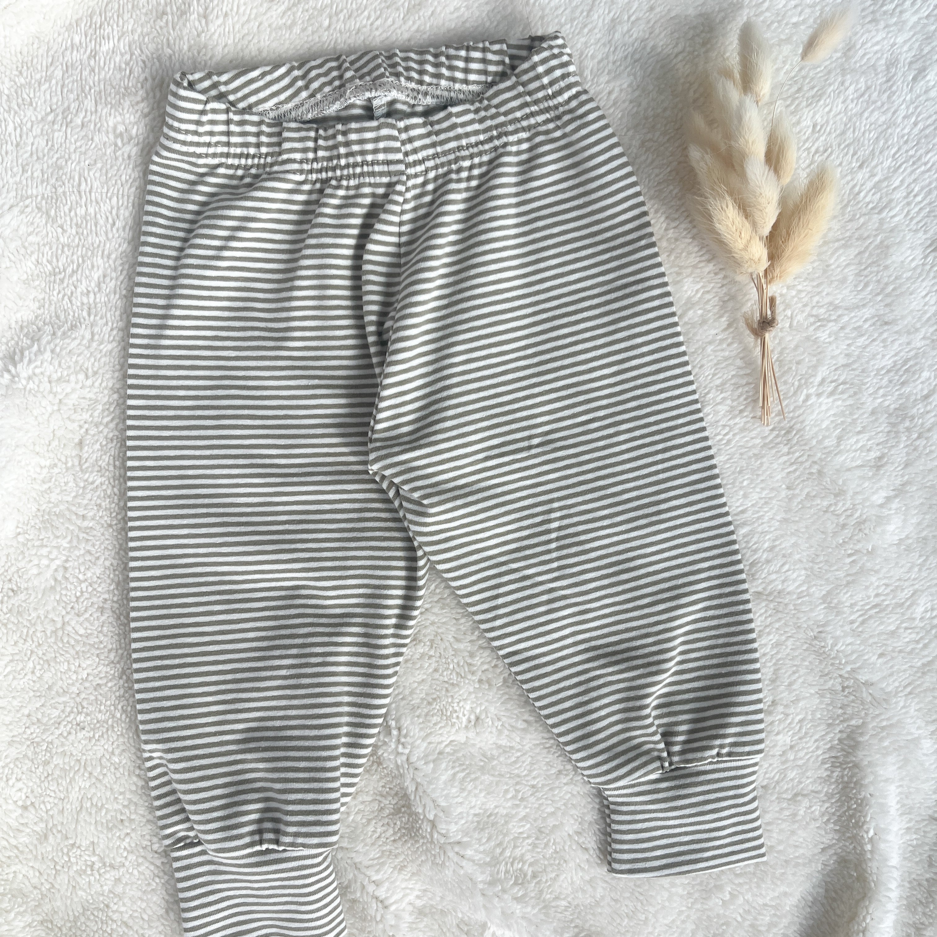 Pantalon bébé et enfant – Rayures vertes